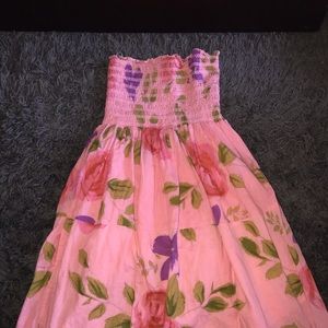 Floral print halter dress